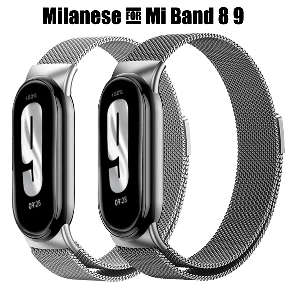 Strap For xiaomi Mi Band 9 global version accessories Milanese Loop Replacement belt bracelet pulseira correa miband 8 NFC strap