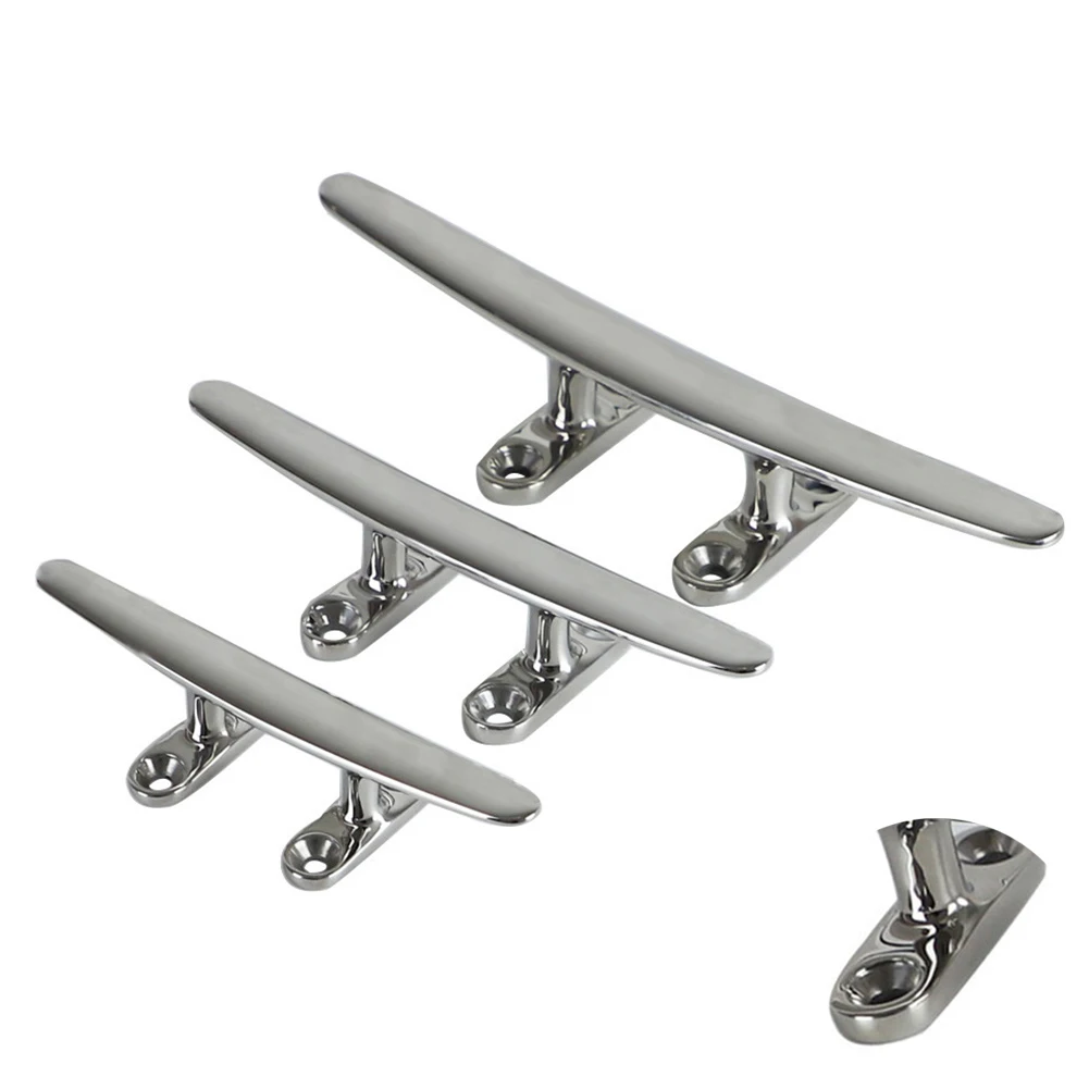 

6 8 Marine Cleat Secure Mounting Design Smooth Finish For Easy Cleaning AISI 316 Stainless Steel Functional And Stylish