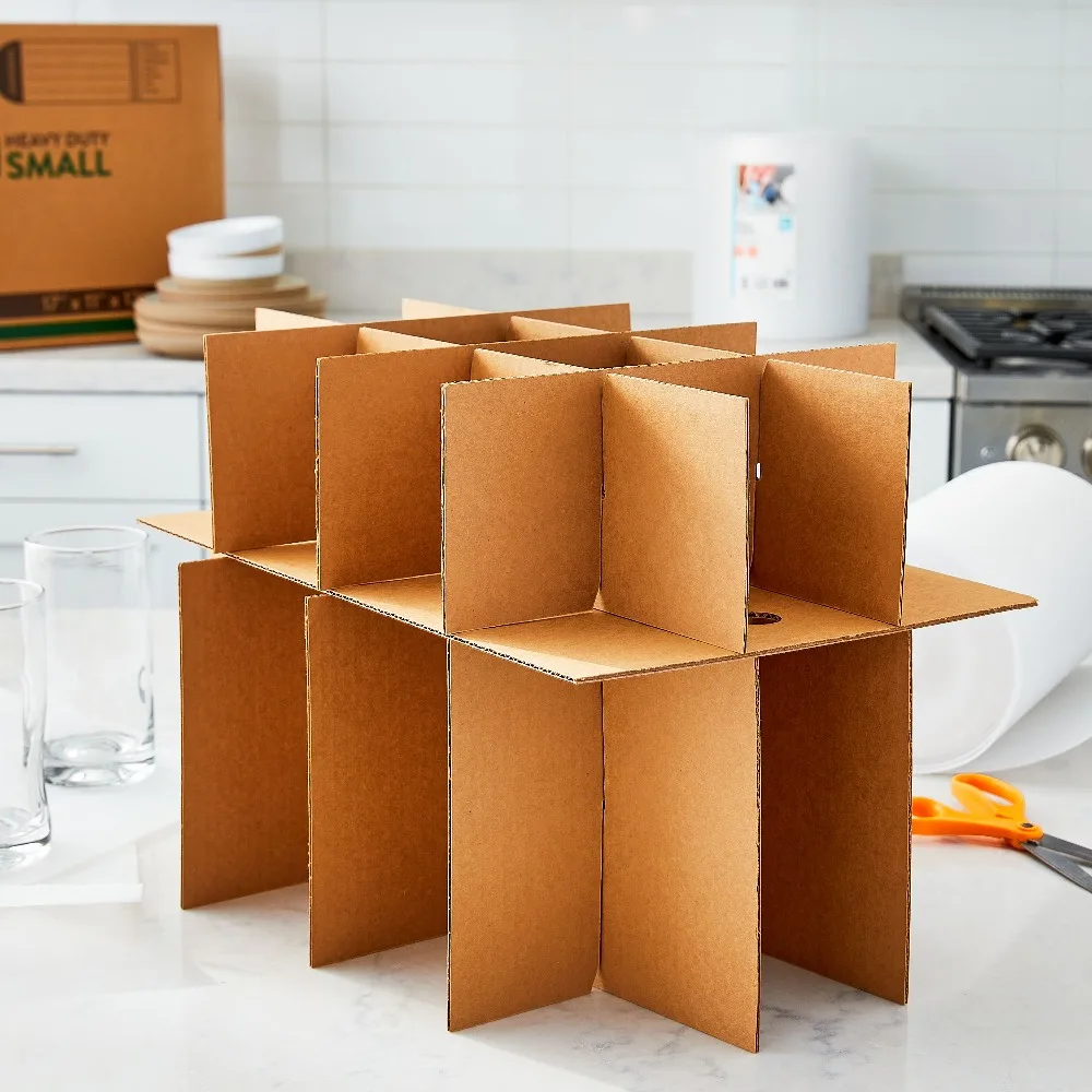 Glass Packing Kit with Dividers for Small Box, Secure Fragile Item Packaging and Organizing, Jewelry Gift Storage, Shipping Moving Supplies