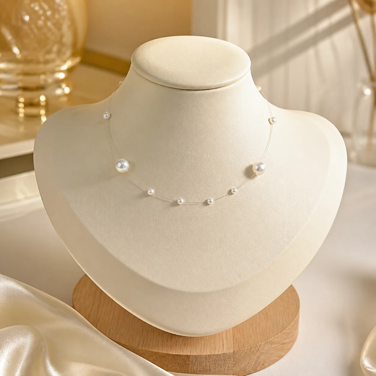 Delicate O-shaped alloy chain with geometric round pendant in silver tone featuring natural charm and fresh elegance for women —