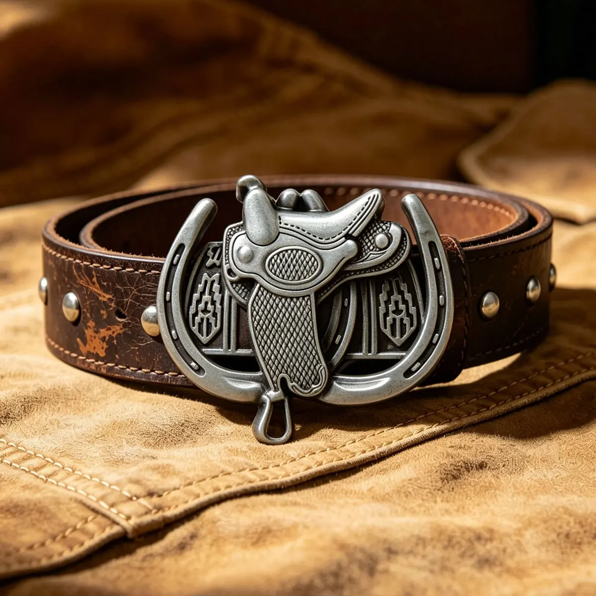 Men's Retro Western Belt Buckle Fashion Accessory Cowboy Saddle Shape Classic Trend