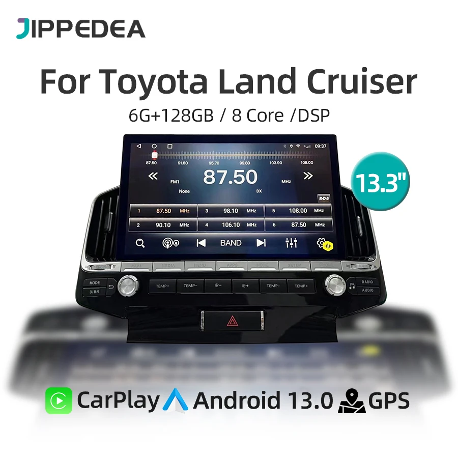 

13.3" Android 13 Wireless CarPlay Navigation GPS Stereo Car Radio For Toyota Land Cruiser 200 LC200 2008-2015 Multimedia Player