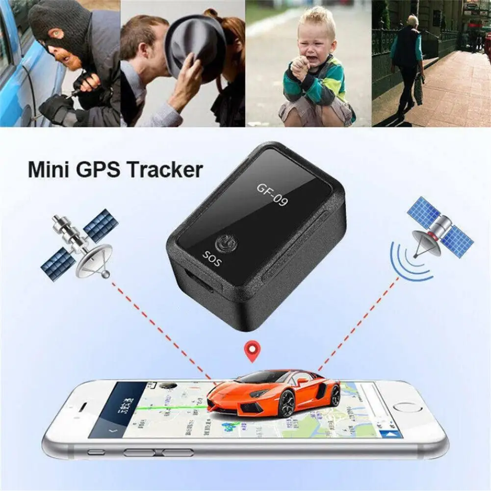 GF09 Mini GPS Car Locator, Controle App, Rastreamento em Tempo Real, Localização, Gravação de Voz, Dispositivo Posicionador Anti-perdido para Criança