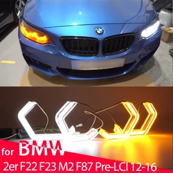 M4 style LED Angel Eyes Bulb Halo Ring White Yellow Lamp DRL Styling Light for BMW 2 series F22 F23 F87 M2 pre facelift 2012-16