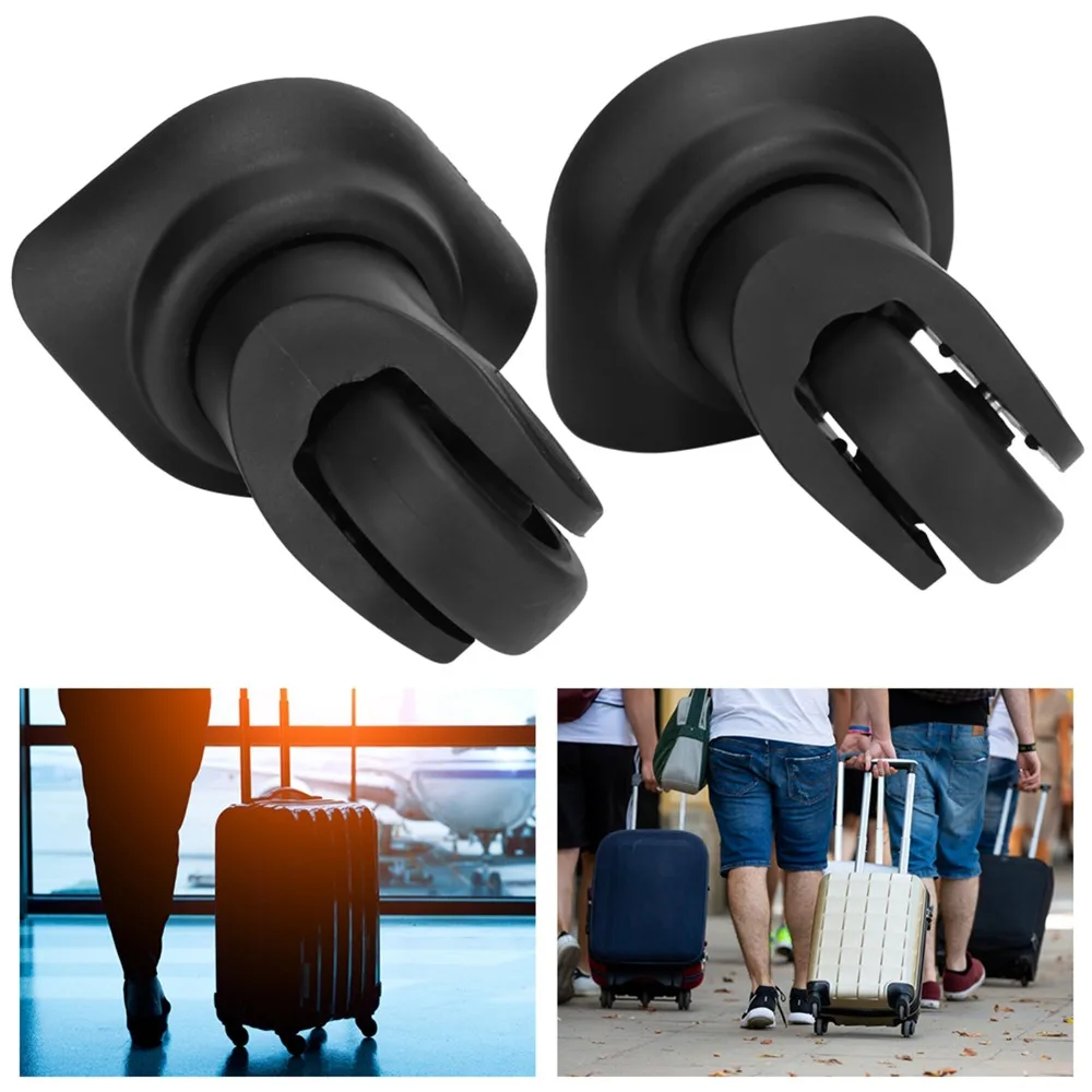 1Pair Durable PP PET Luggage Wheels Mute Castors Universal Wheel Black Suitcase Wheels Travel Business