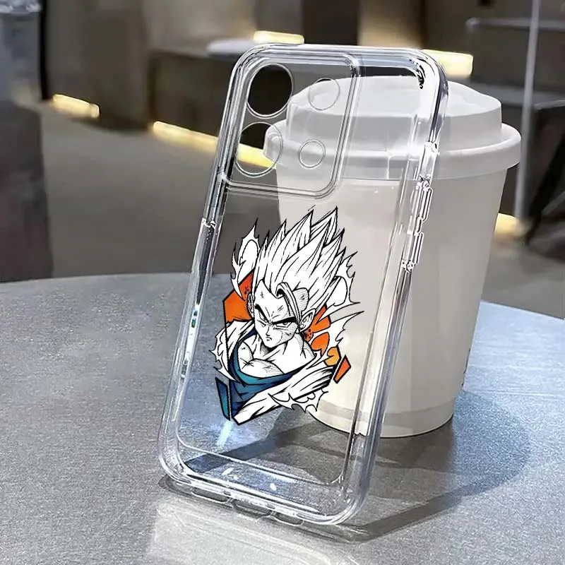 

D-Dragon B-Ball Cool Phone Case For Xiaomi Redmi Note 8 8T 9 9T 11E 12 13 14 Pro Plus Turbo 5G Fashion Transparent