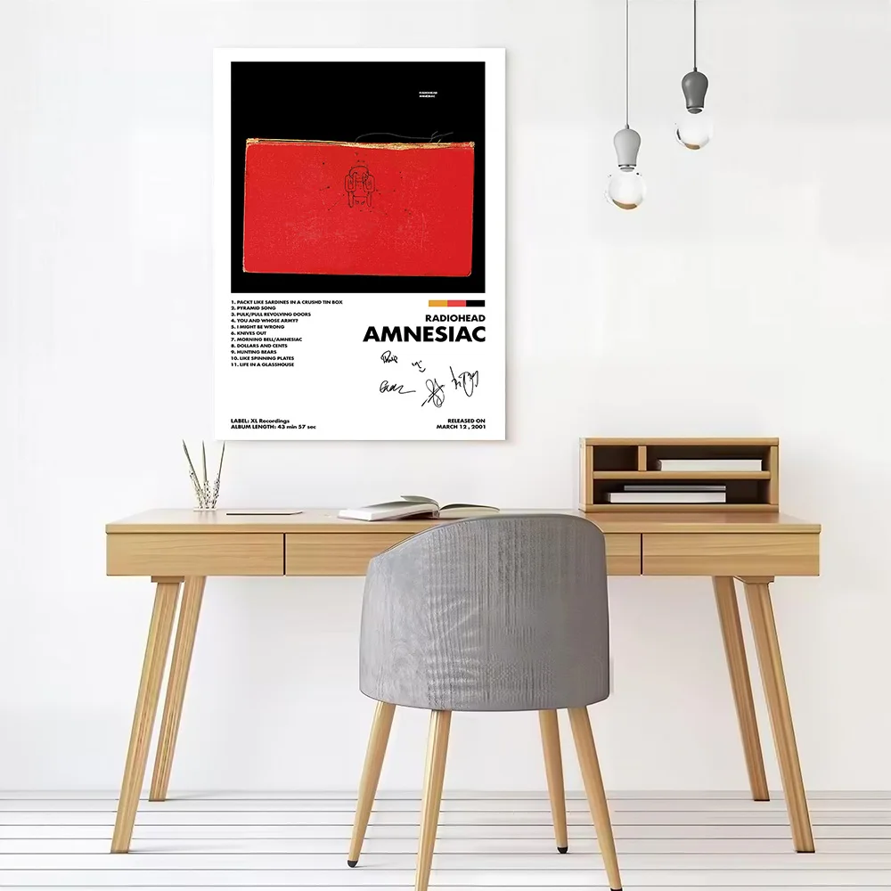 Radiohead Amnesiac Canvas Poster Customizable Printed Canvas Painting Wall Art for Fans Home Decorations Gaming Room Decoration