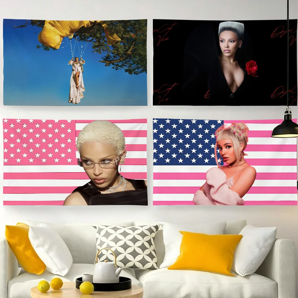 Singer D-Doja C-Cat-S Vie flag For Garden Party Living Room Home Wall Decor Banner Bedroom Outdoor Tapestry