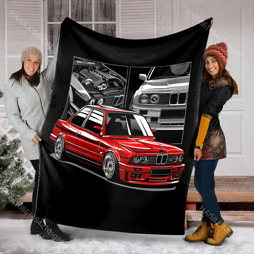 Classic Car Printed Blanket E30 Warm Soft and Comfortable Home Travel Blanket for Office Sofa Travel Camping RV Holiday Gifts