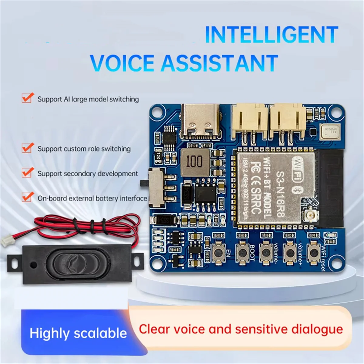 ESP32-S3 Voice Chat Module Xiaozhi AI Development Board voor kunstmatige intelligentie Ondersteunt groot model Type-C