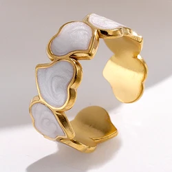 Bohemia Love Heart Stainless Steel Rings for Women Girls Aesthetic Open Finger Ring Fashion Jewelry Engagement Rings for women