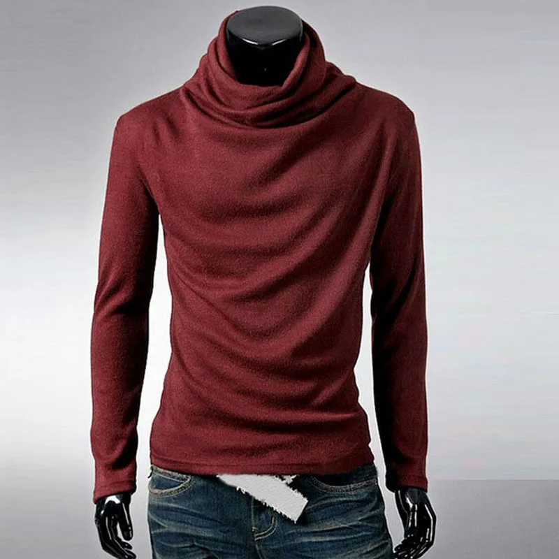 

Fashion Knitted Pullovers Men Casual Sweater Male Autumn Knitwear 2023 Winter New Men's Turtleneck Sweaters Solid Color MY278