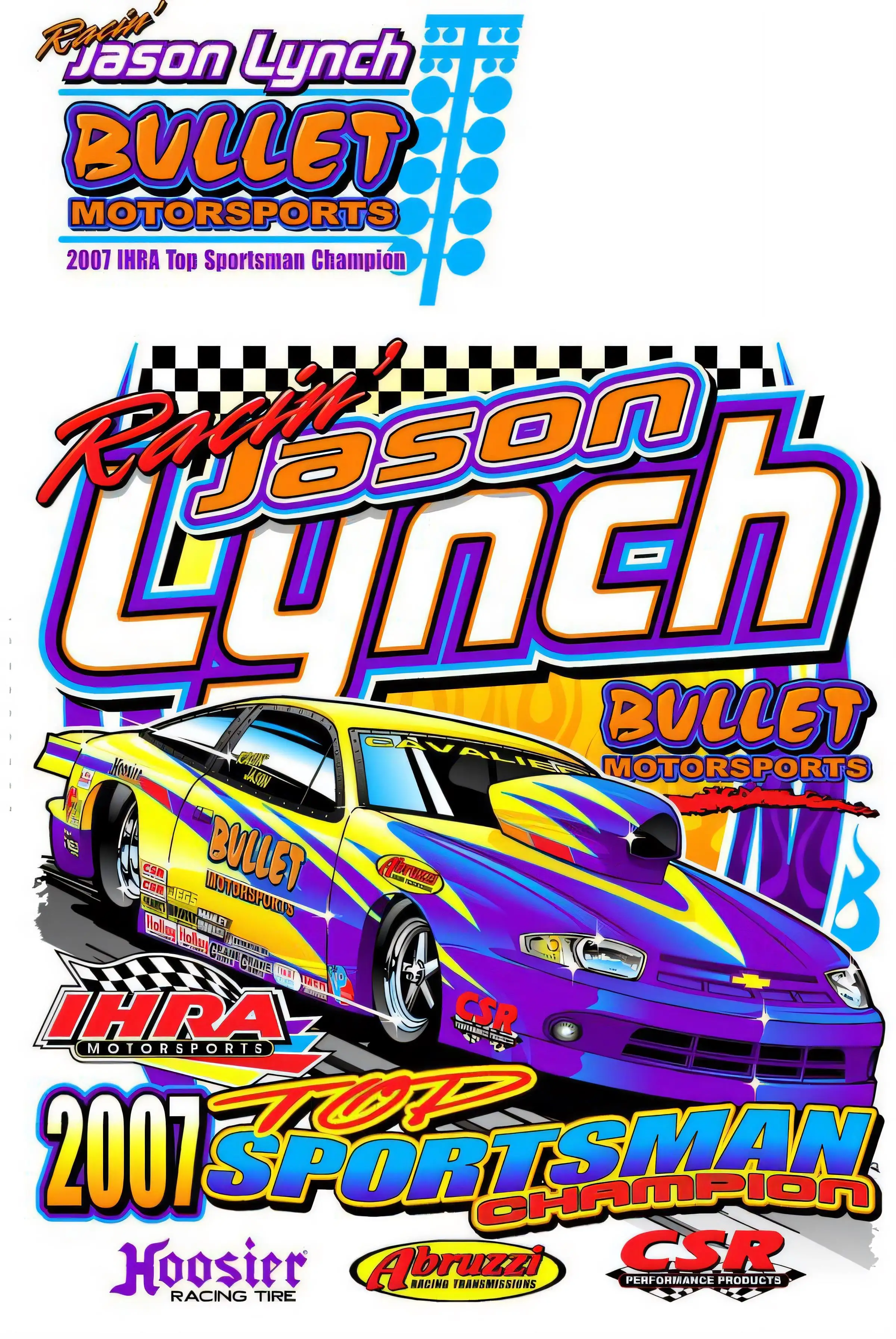 Racing Jason Lynch Bullet Motorsports Aluminum Tin Sign Poster Vintage Art Wall Decor 2007 IHRA Top Sportsman