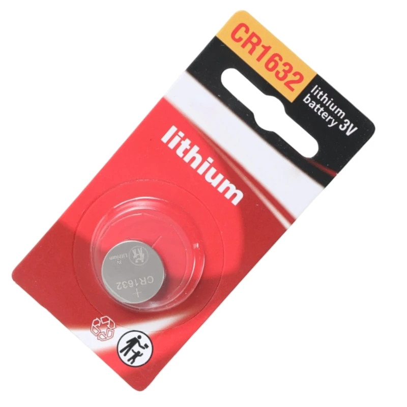 โลหะ CR1632 แบตเตอรี่ลิเธียม 3V สำหรับอุปกรณ์อิเล็กทรอนิกส์ในครัวเรือน ติดตั้งง่าย
