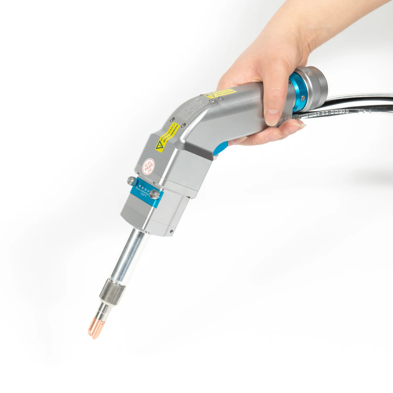 handheld wobble fiber welding head with wire feeding auto 750W -1500W with controller