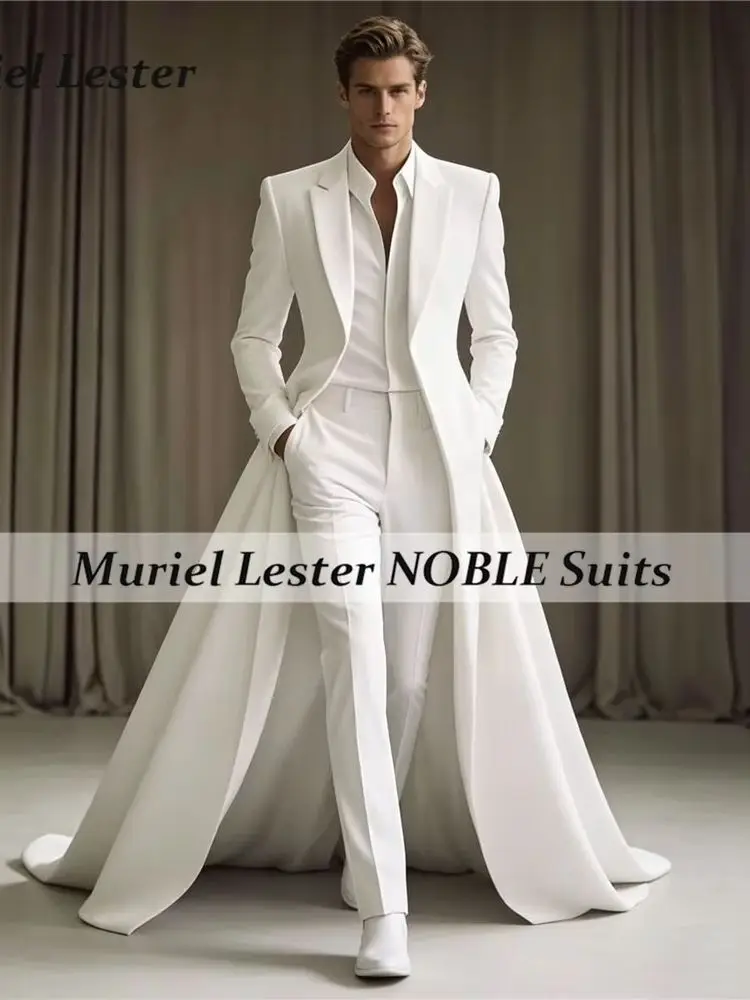 

Customized Suit Men Long Single Breasted Prom Blazer Long Customized Man Banquet Tuxedos 2 Piece Sets Groom Dinner Party Outfits