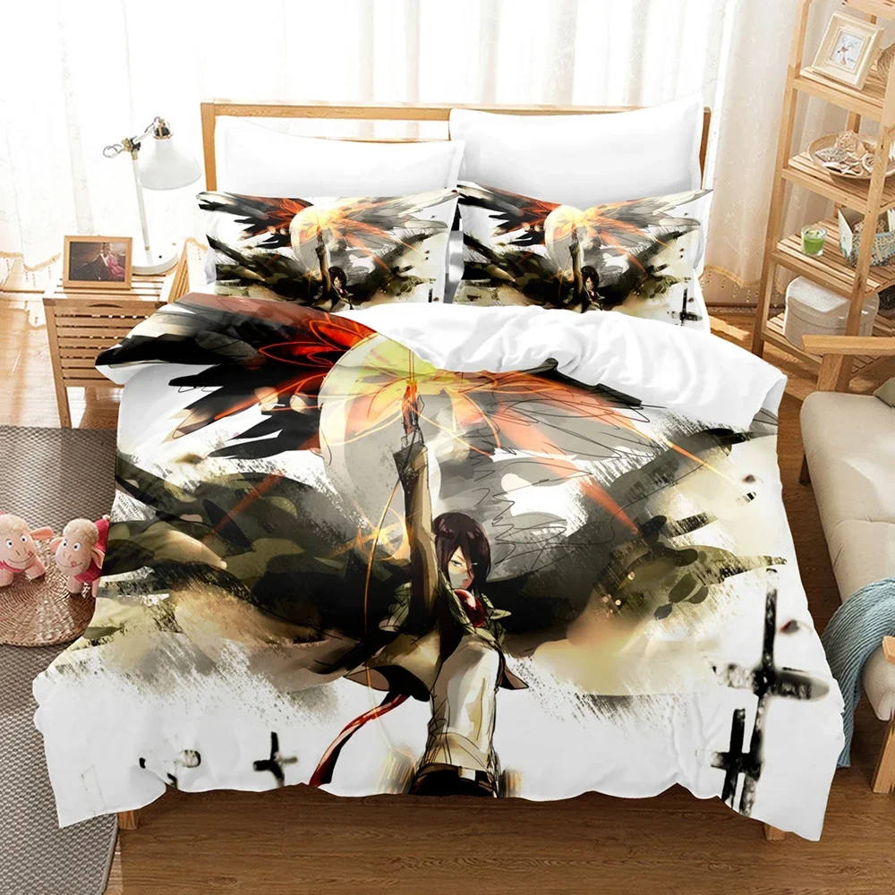 

3D Printed Attack on Titan Final Eren Comfortable Duvet Cover Pillowcase Bedding Set Children Bedroom Decoration Home Textile