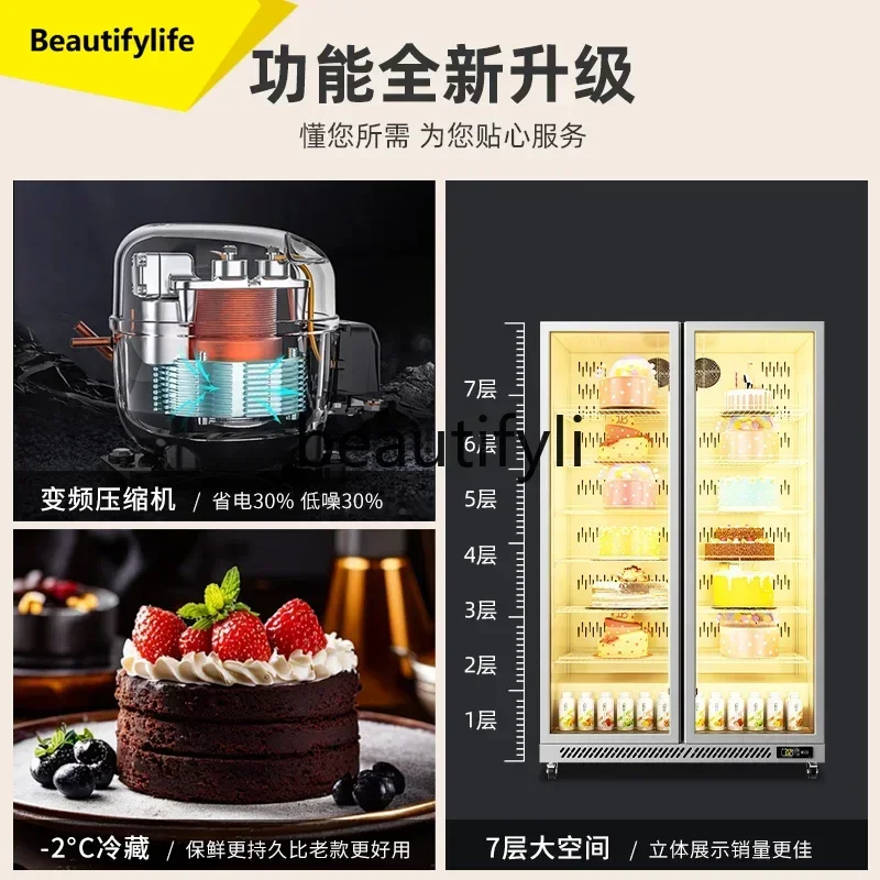 Q181 1 Cake fresh-keeping display cabinet Dessert refrigerated refrigerator Commercial baking Air-cooled frost-free vertical fre