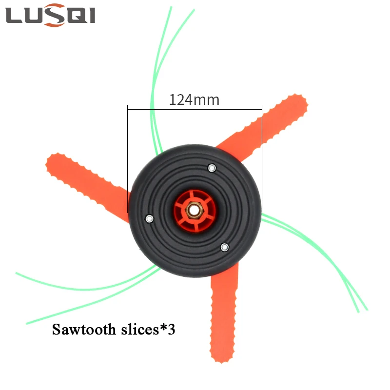 LUSQI Lawn Mower Head 3 Line  3 Sawtooth Slices Garden Tools For Gasoline Trimmer Brush Cutter Wire Cutting Weeding