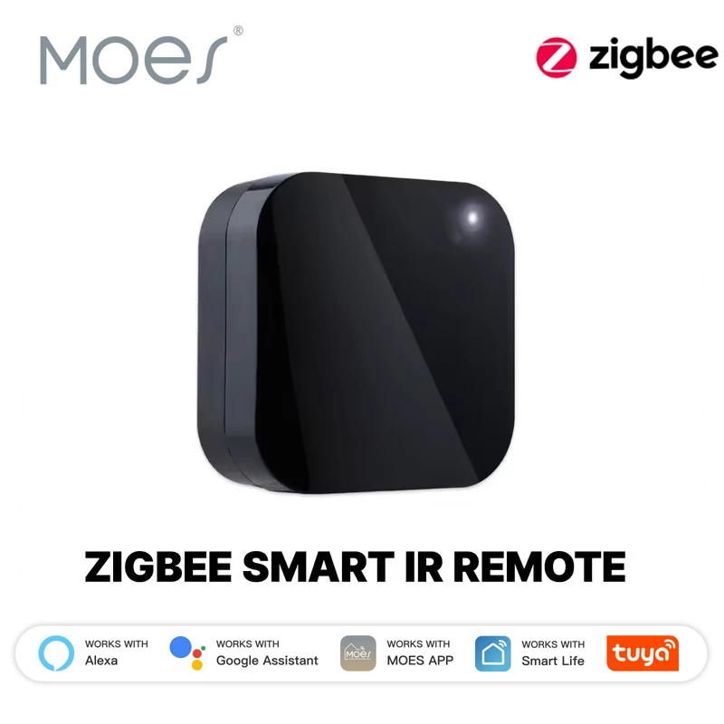 Controle Remoto Inteligente MOES Tuya ZigBee IR Universal para Casa Inteligente, Compatível com Alexa e Google Home