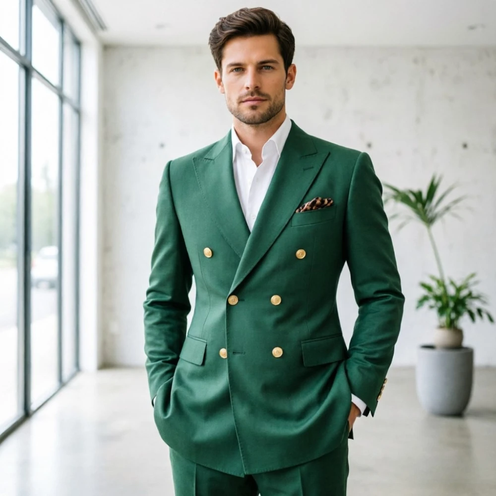 

Мужской свадебный костюм Slim Fit в стиле Runway, двубортный, из 2-х частей: пиджак и брюки, для жениха, формальный смокинг