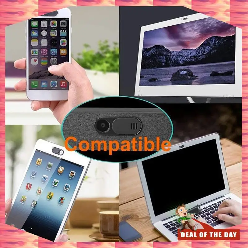 

24-Hour Delivery Webcam Camera Protective Cover Privacy Protective Cover Suitable For Mobile Phones, Tablets, Laptops, 5 Packs B