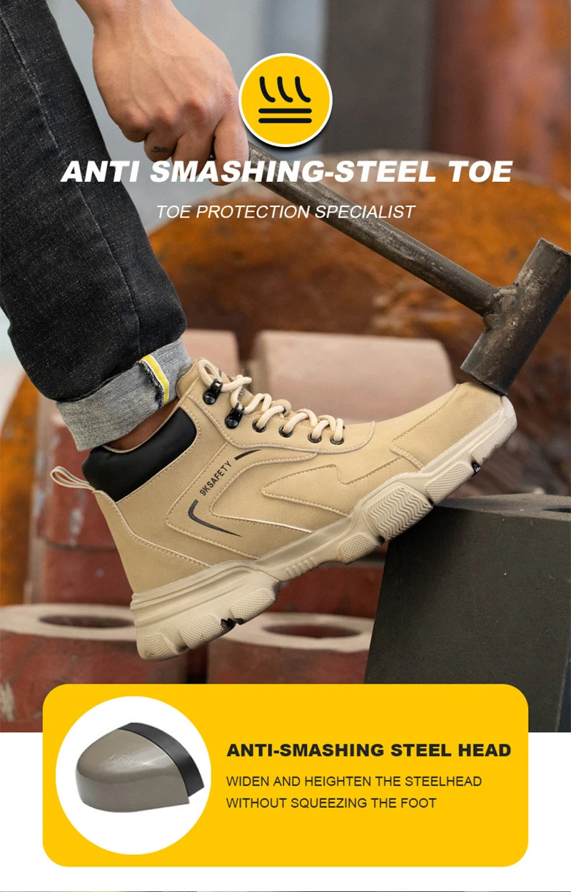 Männer Stahl Kappe Sicherheit Arbeit Stiefel Unzerstörbare Bau Sicherheit Stiefel Pannensichere Männliche Arbeit Schuhe Schutz Schuhe – Detail 7