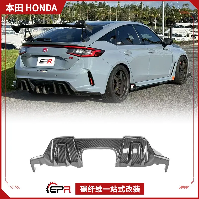 

Suitable for Honda Civic FL5 TYPE R dry carbon fiber OTD model, rear lip spoiler rear baseplate modification