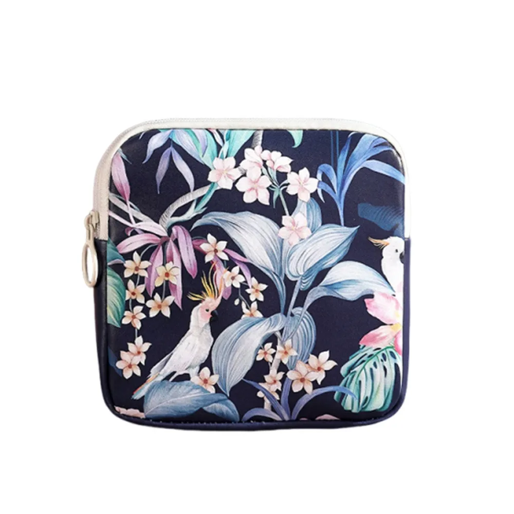 Creative Zipper Pouch Sanitary Pads Bag Large Capacity Multipurpose Cosmetic Bag Sundries Storage Pouch for Women Girls