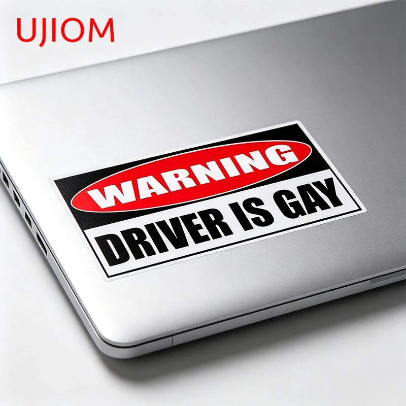 UJIOM Funny Warning Driver Is Gay Bumper Wall Sticker Exquisite Trendy Enchanting Sunscreen Decal Edgy Kitchen Murals Decoration