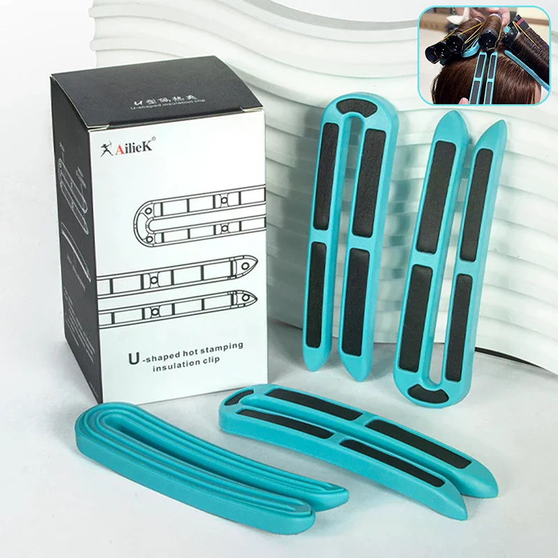 12pcs U-shape Hair Perm Insulation Clips Multipurpose Strong Hold Heat Resistance Hair Volume Clips For Salon Home Styling Tools