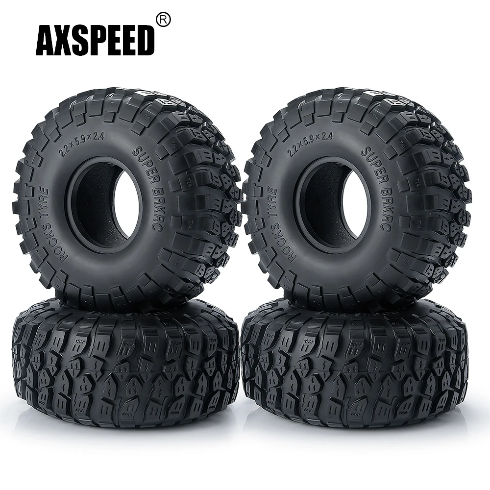 AXSPEED 1/4 Pcs 2.2 inch Wheel Tires Rubber Tyres Insert Sponge for Axial SCX10 Wraith TRX-4 1/10 RC Crawler Car Upgrade Parts