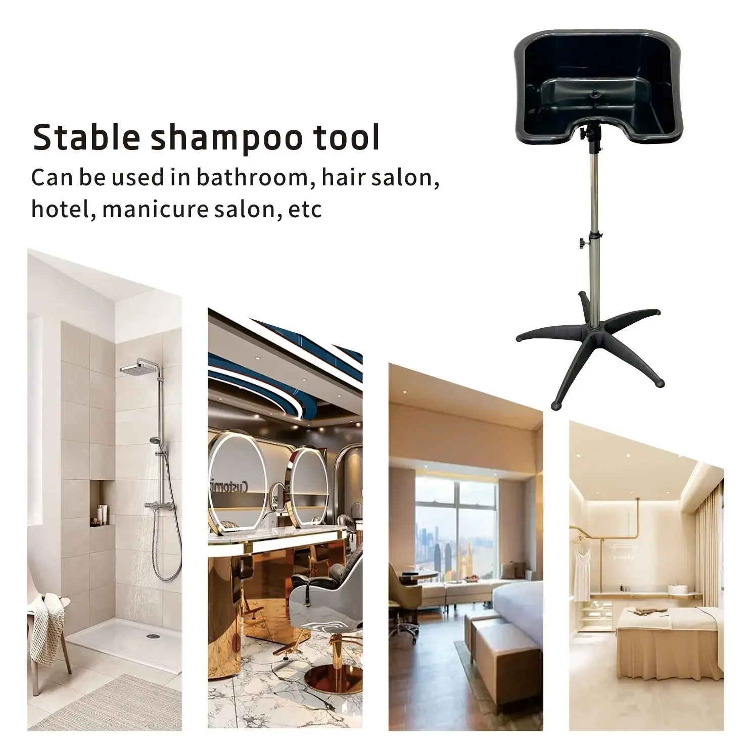 Portable Barbershop Shampoo Bowl Mobile Shampoo Bowl Height-Adjustable Hair Washing Sink Suitable for Beauty Salon Home