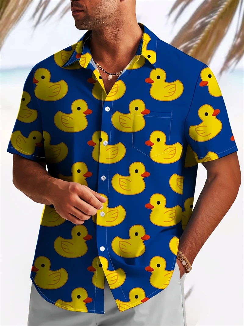 

Funny 3d Print Hawaiian Shirt For Man Summer Beach Street Short Sleeves Tops Harajuku Holiday Lapel Button Loose Blouse Clothes