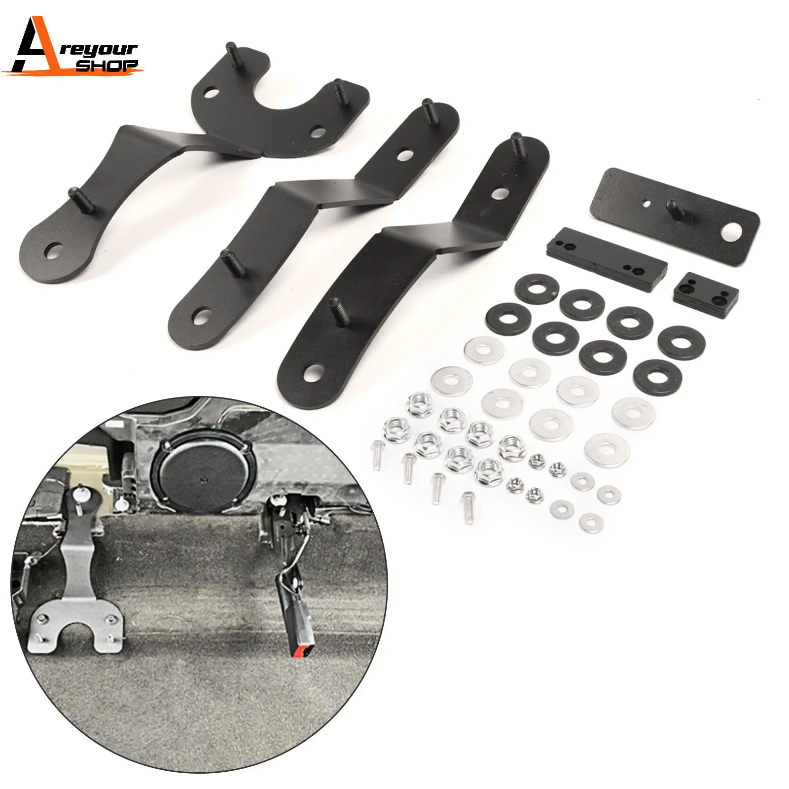 Areyourshop Black Adjustment Rear Seat Recline Kit sets fit For Ford F150 2015-2023