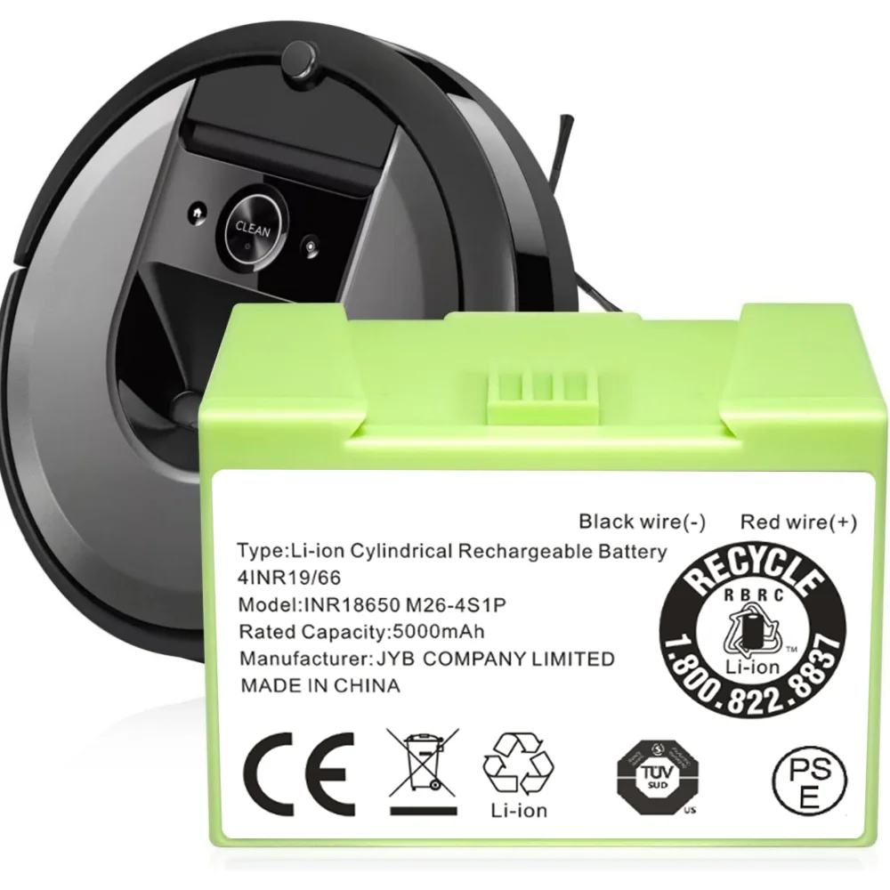 Rechargeable Replacement Battery 14.4V 5000mAh for iRobot Roomba i7/i8/J7/i3/i4/i5/i6/E5 Vacuum Cleaner.