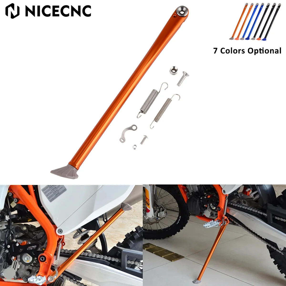 NICECNC Motorcycle Side Stand Kickstand For 2008-2016 KTM EXC 300 XC-W XCF-W EXCF 530 500 450 400 350 300 250 200 150 125 XC XCF