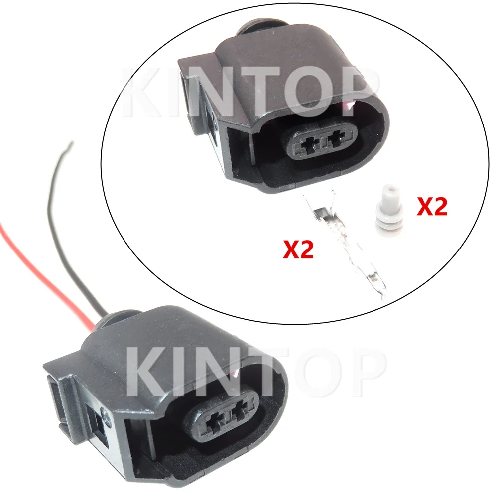 1 Set 2 Pins Car Antilock Braking System Waterproof Plug AC Assembly 6E0973702 Auto ABS Sensor Wire Cable Socket For VW Audi