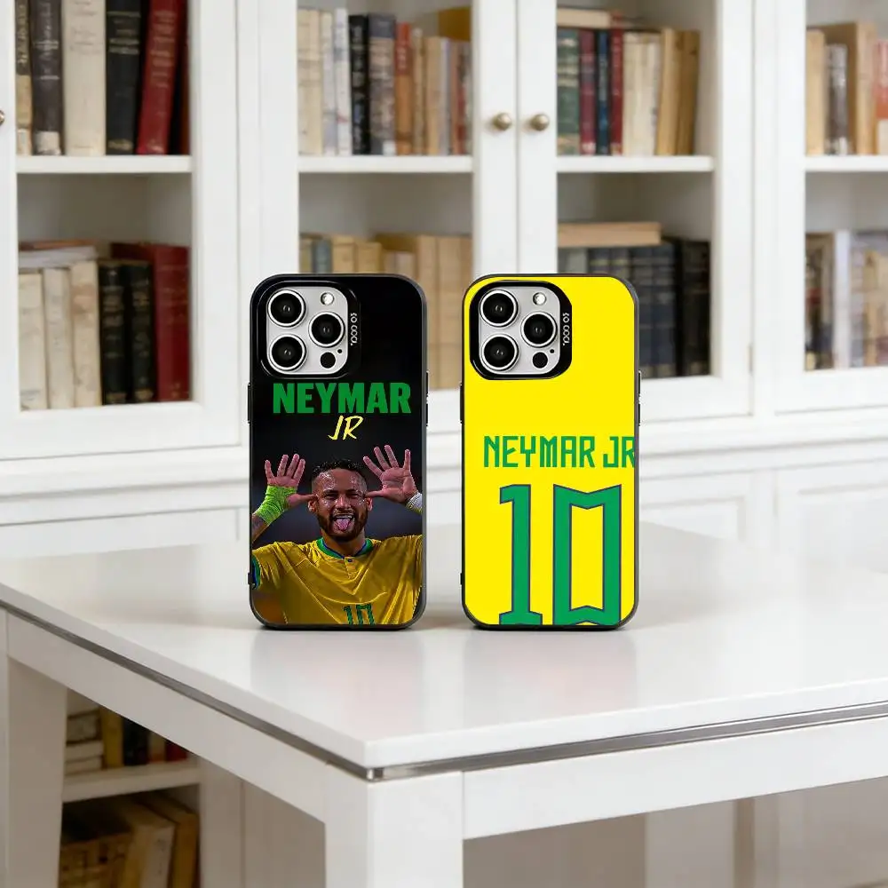 

Football player Neymar Phone Case For iPhone 17,16,15,14,13,12,11 Plus,Pro Max,XS,Colorful Silver Phone case Funda Cover