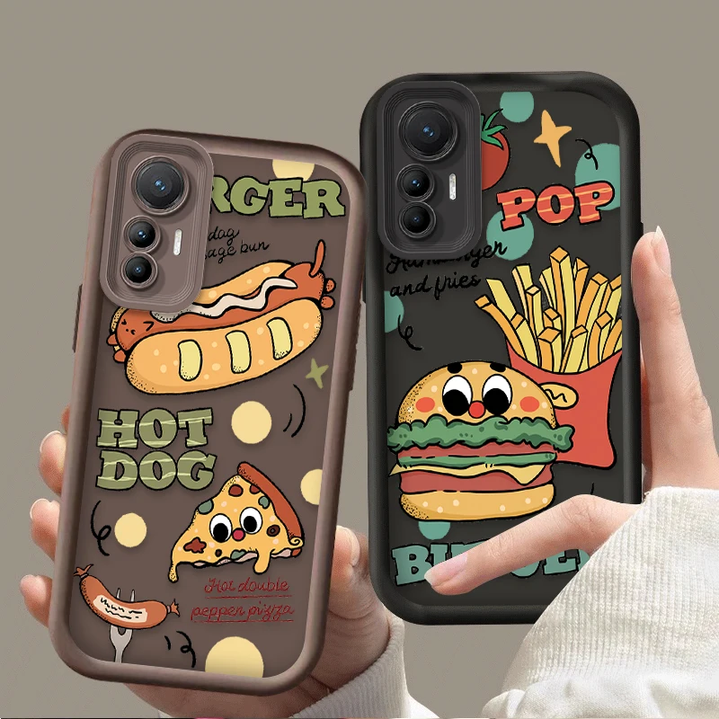 Funny Hamburger Case for Xiaomi 14T 13T 12T 11T 13 12 11 Lite 5G NE POCO X6 X5 F6 F5 F3 X4 GT X3 NFC M5S C65 M6 Pro Soft Cover