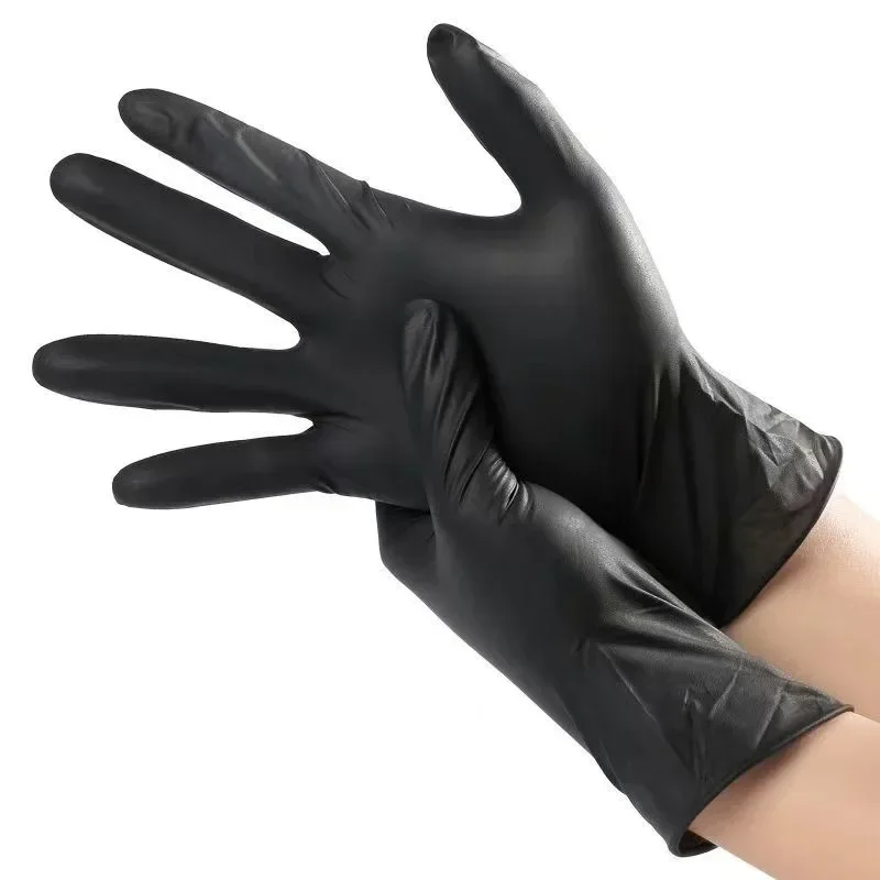 Gants en PVC noir NitCarter, poulet 007, travail, vaisselle, lavage, ménage, livres, sécurité, outils de cuisine, 100-1 pièces