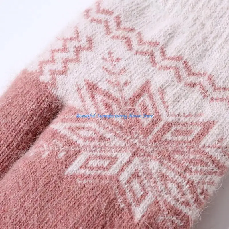 E56A Warm Thermal Gloves Thick Stylish Mitten Gloves Full Finger Gloves Stylish Thicken Gloves for Girl Women