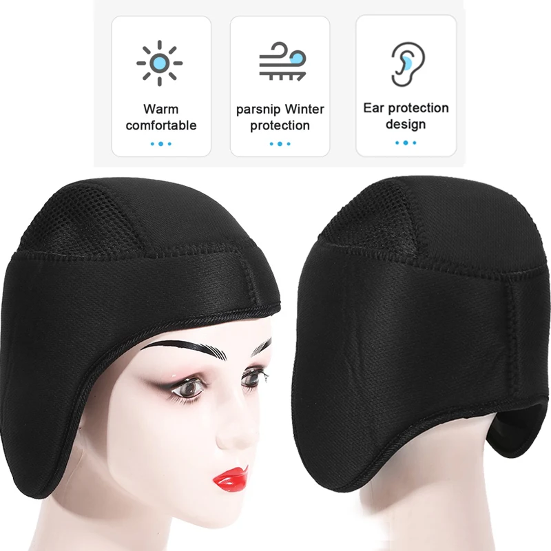 Winter Electric Motorcycle Helmet Liner Warm Beanie Padded Ear Protection Head Cover Motorbike Helmet Liner Cycling Equipment image 6