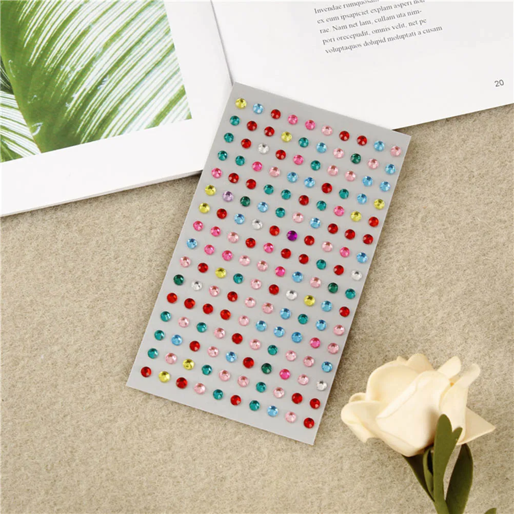 

Rhinestone Sticker Set Round Crystal Decals For Diy Crafts Scrapbooking Face Painting Decorative Gems Acrylic Bling