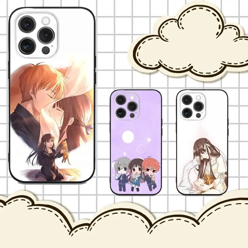 

F-Fruit B-Baskets Anime Phone Case For iPhone 16e,16,15,14,13,12,11,Pro,X,XS,Max,XR,Plus,Mini Soft Black Cover
