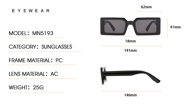 Quadratische Sonnenbrille für Damen, Kleine Rechteckige Sonnenbrille für Damen/Herren, Vintage Retro-Brillen für Frauen – Detail 4