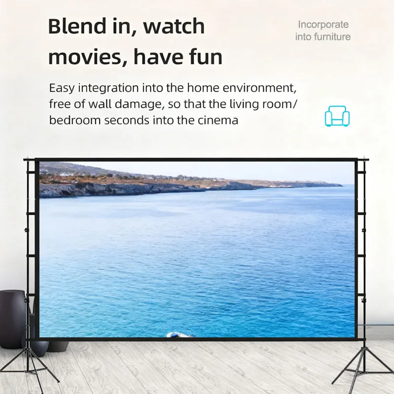 

16: 9 Портативная модная уличная проекционная подставка для экрана 60-200 дюймов -80 Двойная треугольная подставка