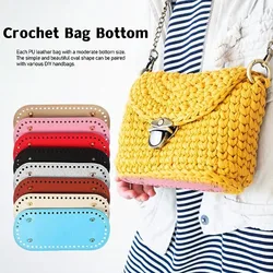 22*10CM PU Leather Bottom for Knitted Bag Hand-Woven Bag Base Handmade Bottom with Holes DIY Crochet Bag Bottom Accessories