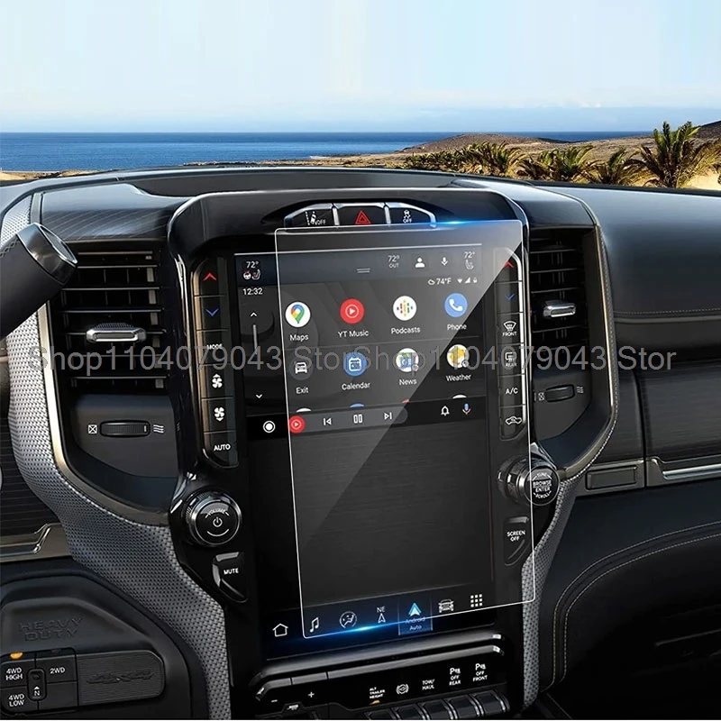 Tempered Glass film For Dodge RAM 1500 2500 3500 2019-2024  Car Navigation 12inch Screen Protector anti-scratch Accessories