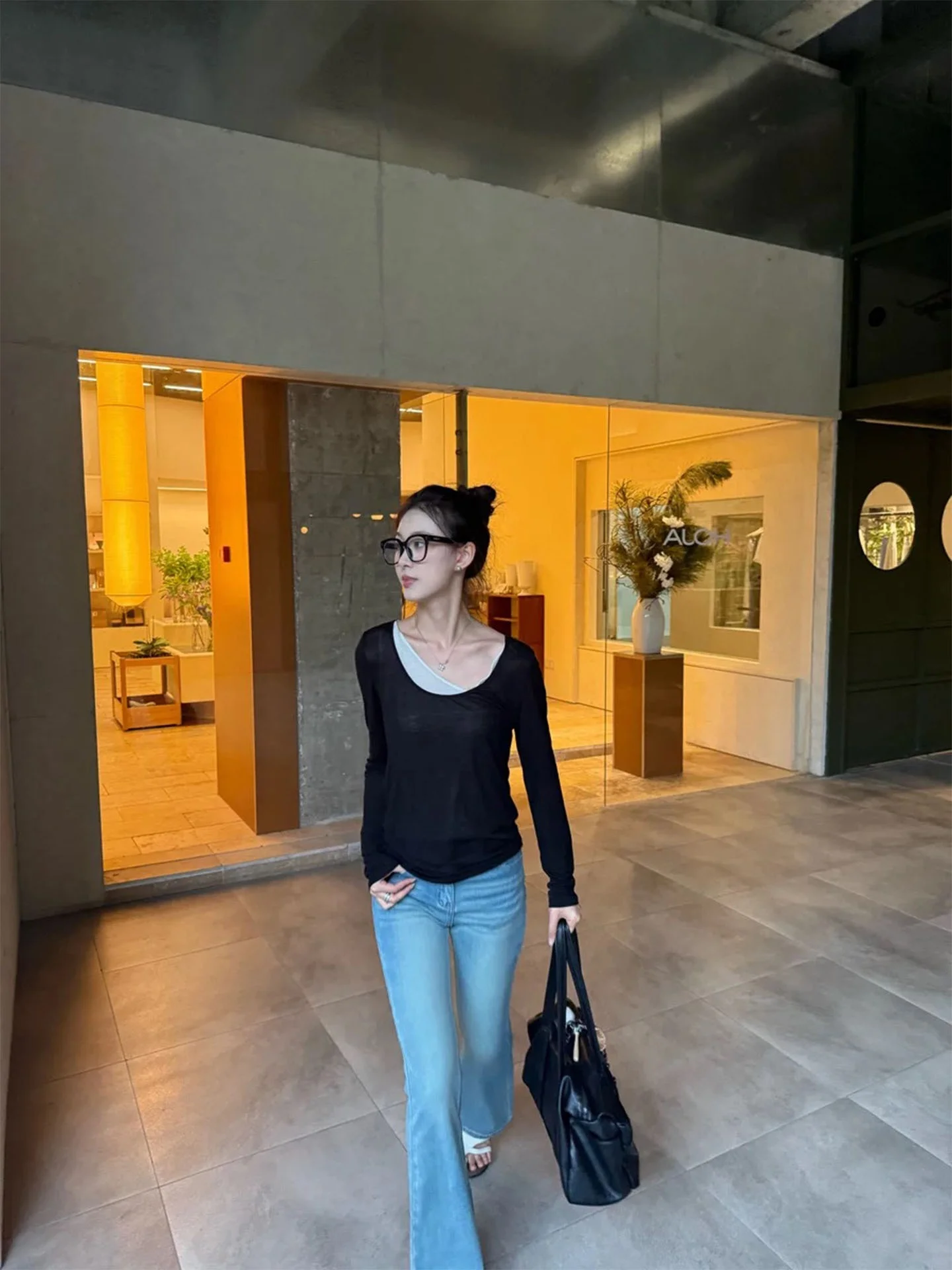 

Slim Fit Thin Knitted Sweater Women's Fashion Set Soft Material Long Sleeve Color Commute Style Autumn New Arrival